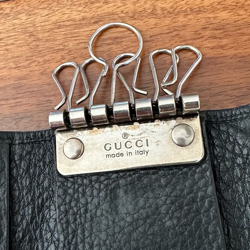 Authentic Vintage Gucci Black Leather Key Case & Card Holder - Picture 9 of 13